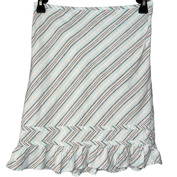 Ann Taylor Loft straight ruffle linen skirt 4 - Picture 3 of 5